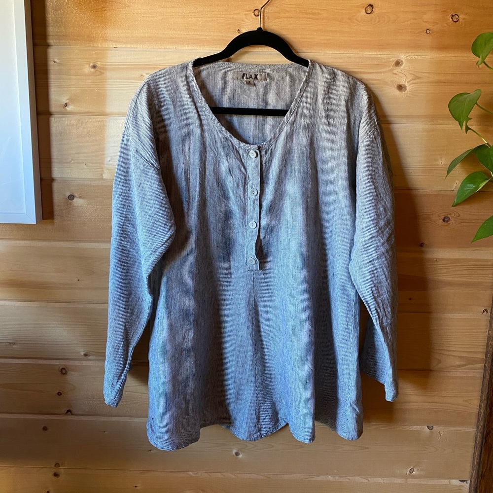 Flax striped linen tunic